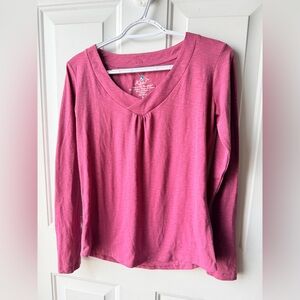 KÜHL Pink Long Sleeve V-Neck Active Top Women Small Outdoor Hiking Lightweight